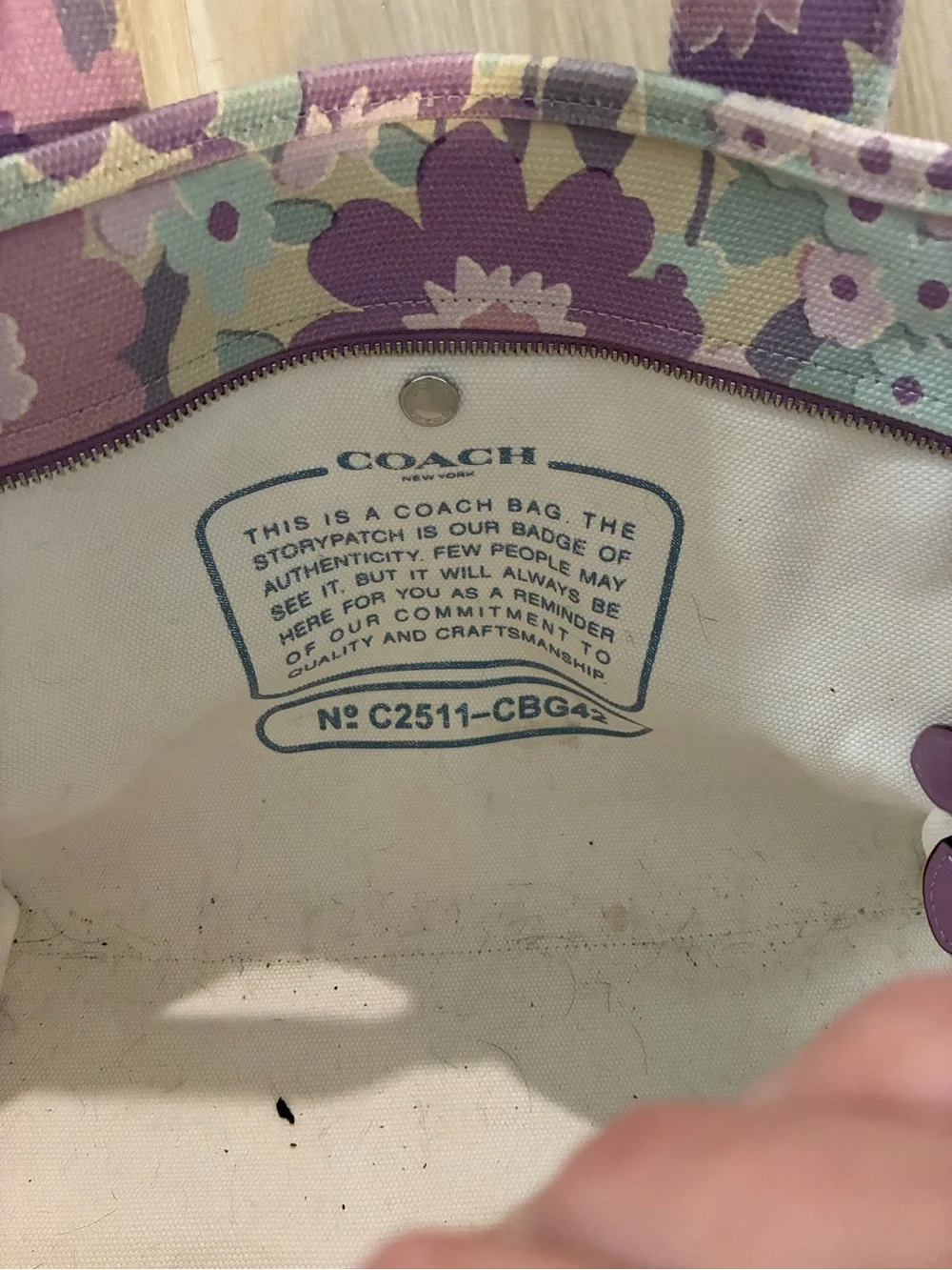 Coach Floral Canvas Tote in Lavender and Mint
